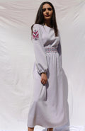 Jana - Hand - Embroidered Midi Dress - Deerah