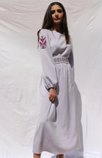 Jana - Hand - Embroidered Midi Dress - Deerah