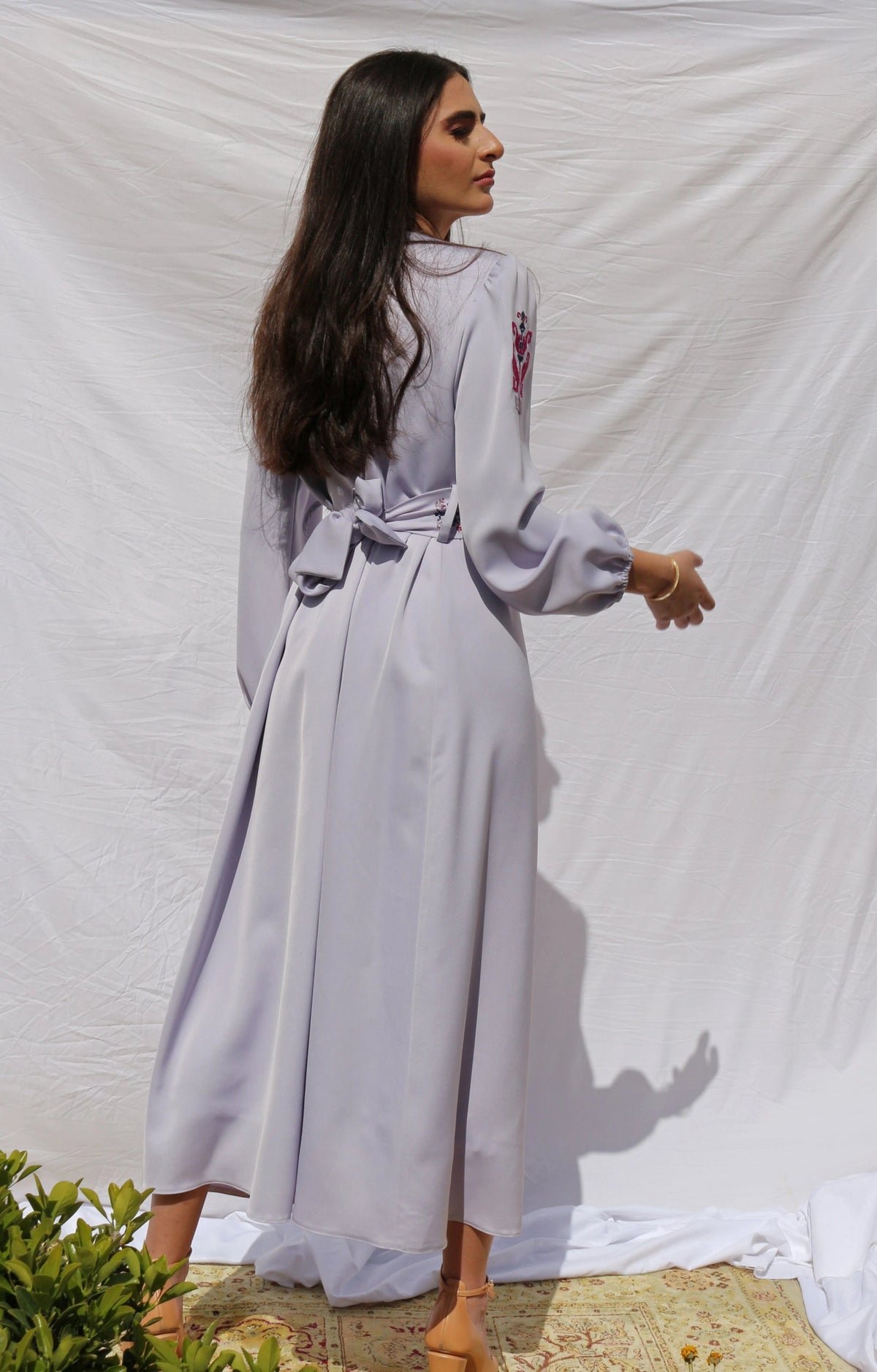 Jana - Hand - Embroidered Midi Dress - Deerah