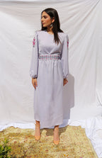 Jana - Hand - Embroidered Midi Dress - Deerah