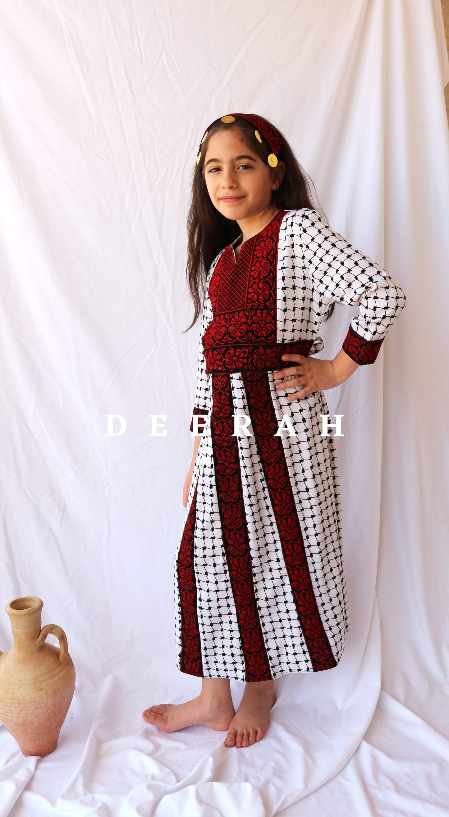 Kids Kufiyyeh Embroidered Dress Deerah