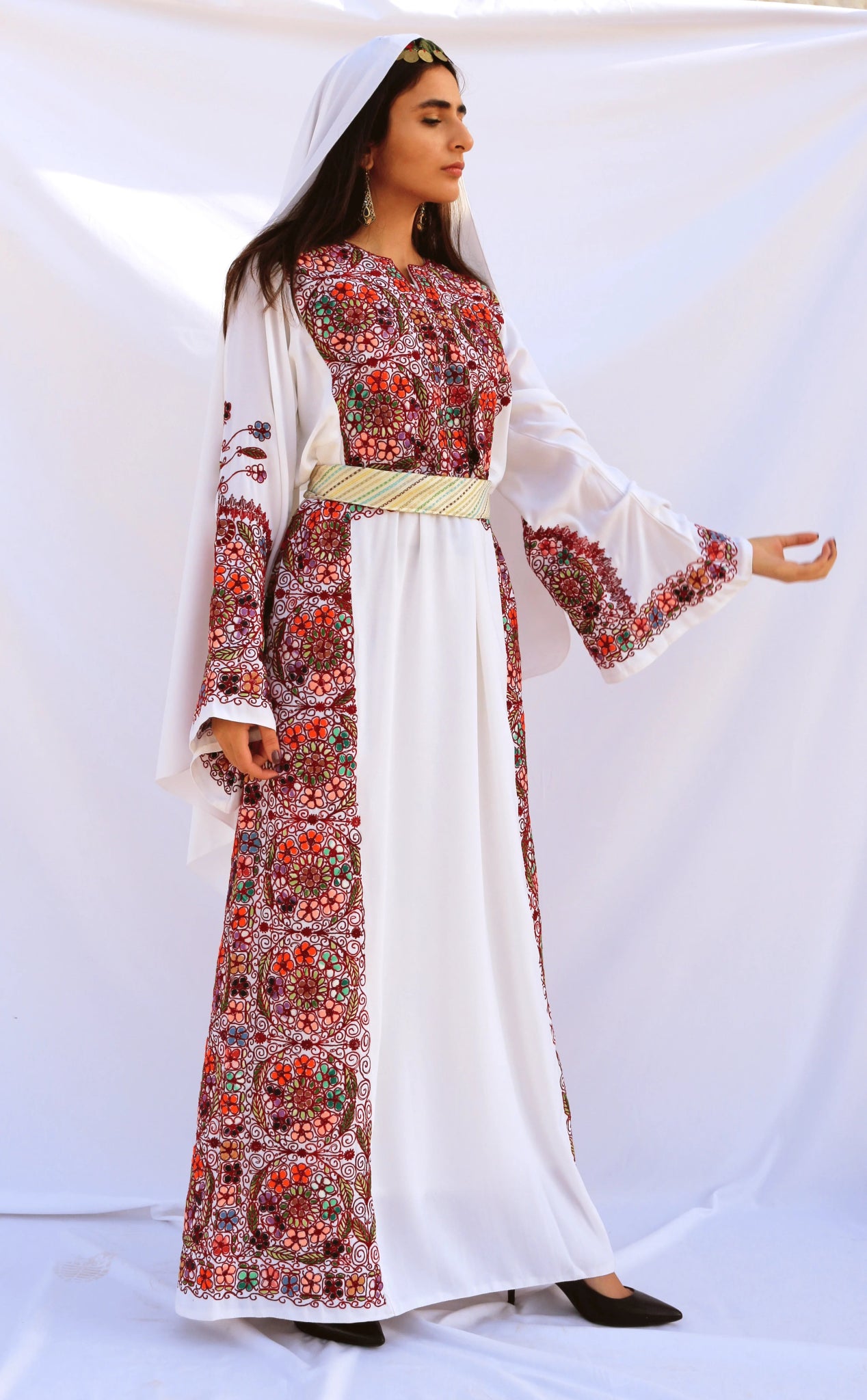 Lana - Hand - Embroidered Palestinian Wedding Dress - Deerah