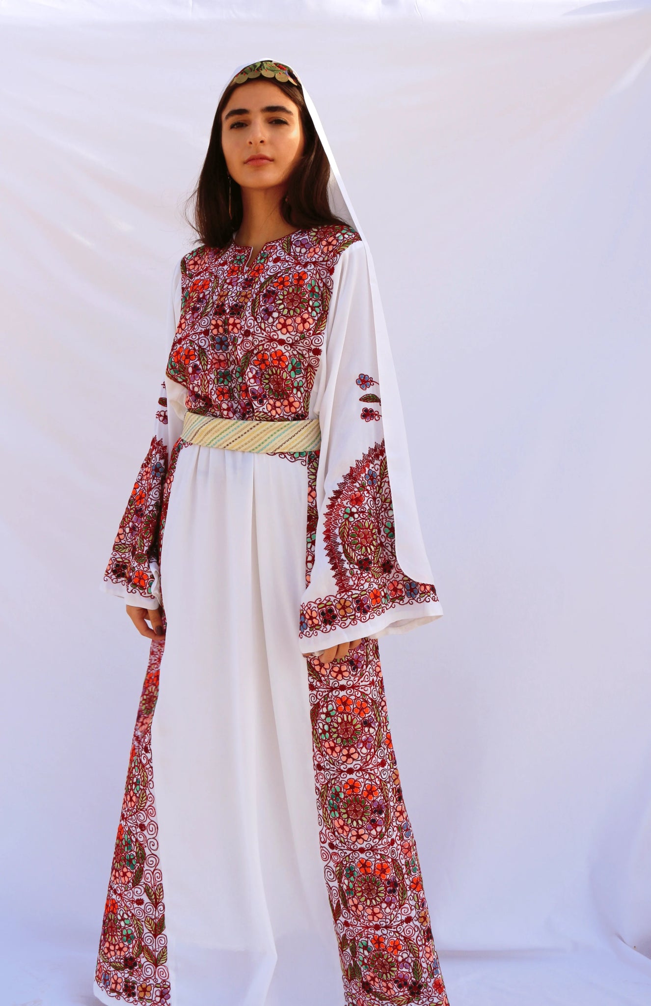 Lana - Hand - Embroidered Palestinian Wedding Dress - Deerah